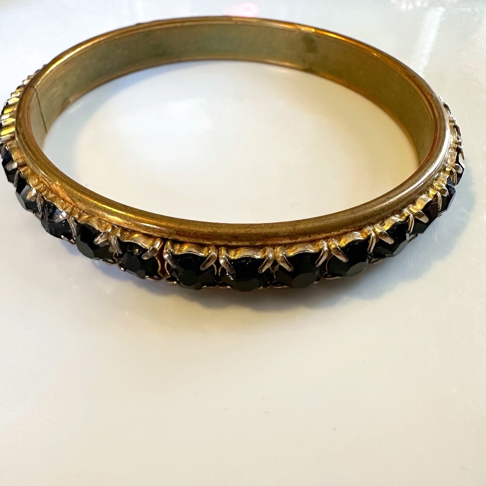 Vintage black stone bangle